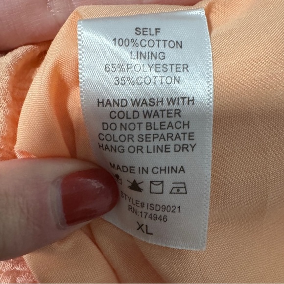 Roolee Surplice Mom Nursing Dress Peach Apricot Orange XL Spring Summer - Picture 6 of 6